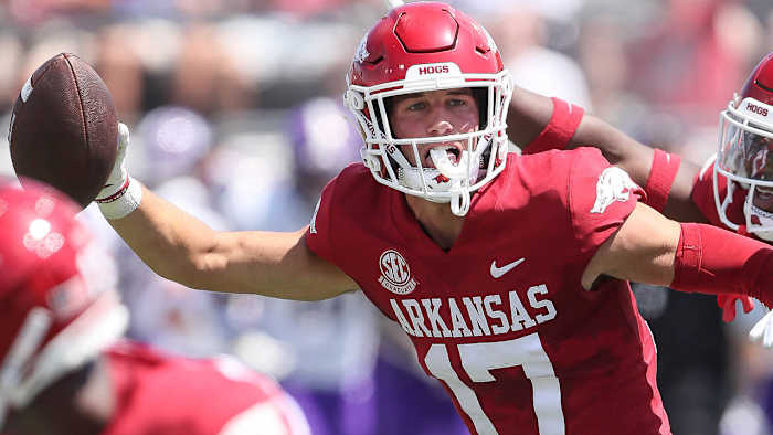 Razorbacks safety Hudson Clark against Western Carolina